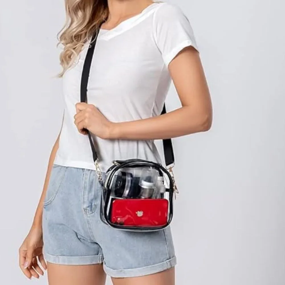 Clear black purse
